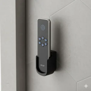 Detailed view of the remote control designed specifically for the bidet toilet seat black.