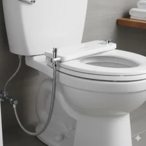 Image of a non-electric bidet attachment with an adjustable spray nozzle, a popular budget-friendly option for any Kohler model.