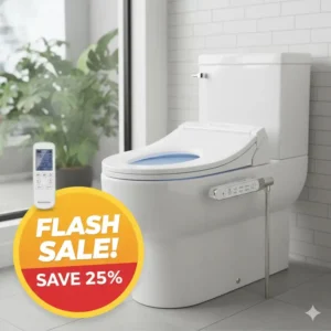 "Bidet King Swash 1400 electronic bidet seat, illustrating luxury features you can save on by using a bidet king coupon code."