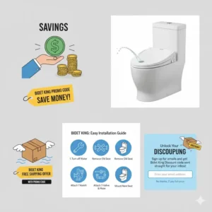 A high-quality photo of a Bidet King best-selling electronic bidet toilet seat.