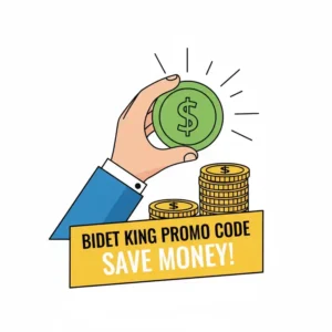 Graphic illustrating savings, like a hand holding a dollar sign or a stack of money, emphasizing a Bidet King promo code benefit.