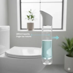 Image illustrating the internal water reservoir of the rechargeable cordless bidet and its large capacity for a single use.