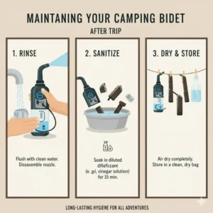 A step-by-step guide for properly cleaning and maintaining the best camping bidet.