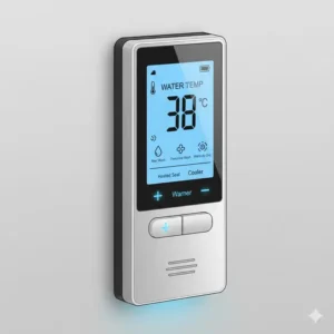 Digital interface for adjusting settings on a smart toilet with warm water bidet.