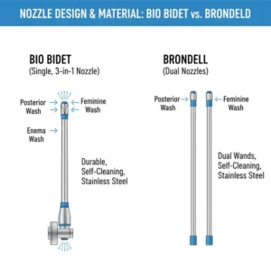 A visual guide to the remote control layouts of bio bidet vs brondell for ease of use.