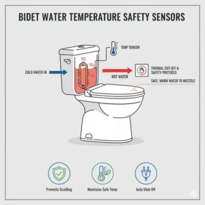 Safety thermal protection sensors built into a modern bidet water heater.