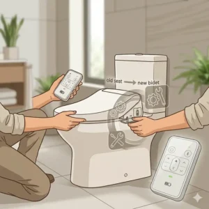 Step-by-step DIY installation guide for a battery operated bidet seat without plumbing.