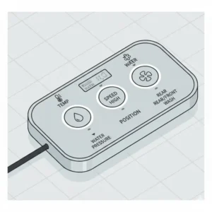 Visual representation of the health and hygiene benefits provided by a hands-free bidet attachment dryer.