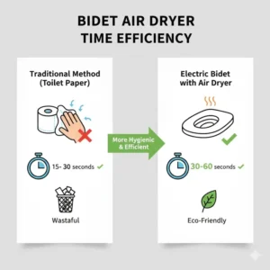 Comparison of drying time and efficiency for people asking do bidets have dryers.