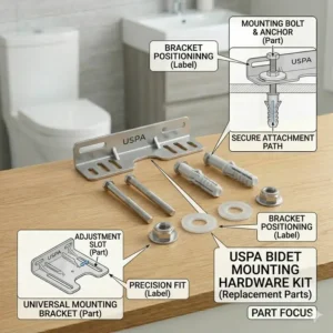 Mounting bracket and bolt assembly kit found in the uspa bidet parts catalog.