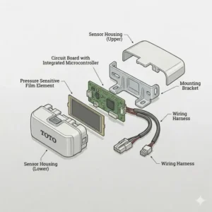 Internal occupancy seat sensor and wiring harness, critical toto bidet parts for electronic troubleshooting and repair.