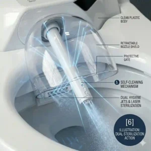 An infographic showing toilet paper savings and environmental advantages achieved by switching to a self clean bidet.